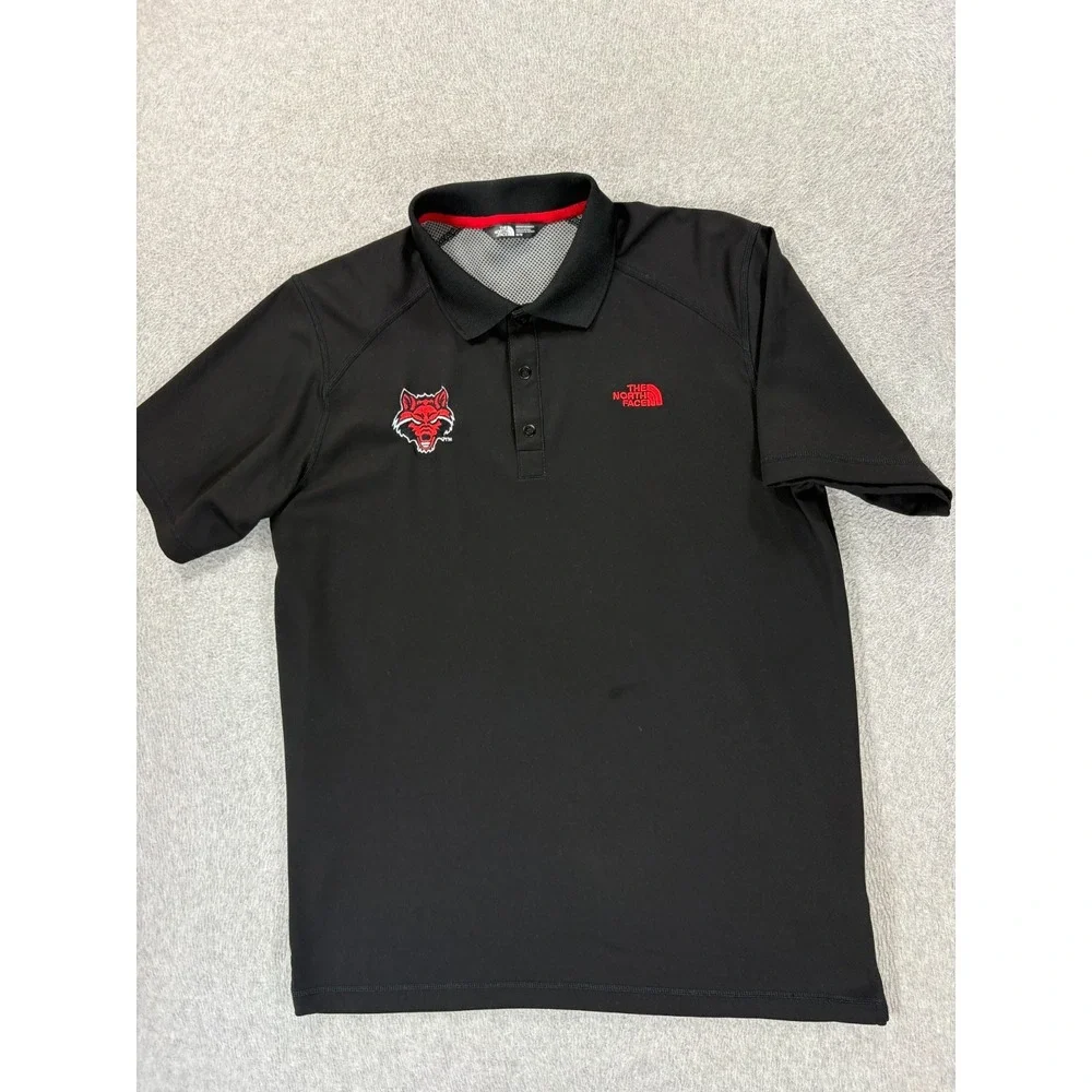 Arkansas State Red Wolves Indians The North Face Polo Shirt (Men's Medium) Black